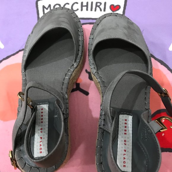 Sense of place Grey Wedge sandals  37 NEW - Picture 4 of 7